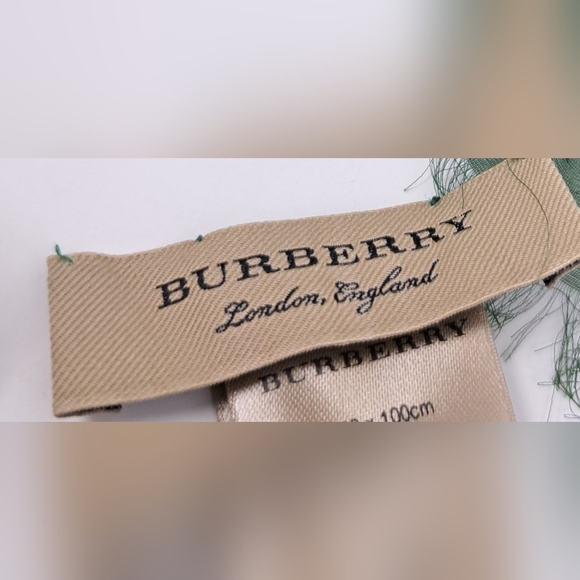 Burberry Women's Scarf Green Reptile Snakeskin 100% Silk Italy 70" x 40" - Picture 8 of 16